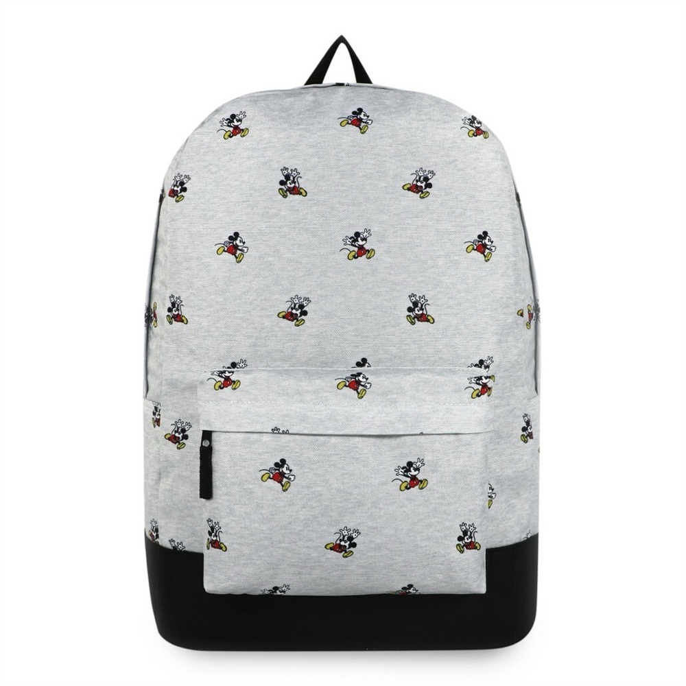 Mickey Mouse Gray and Black Backpack with Cartoon Print